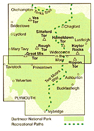 map: Dartmoor National Park