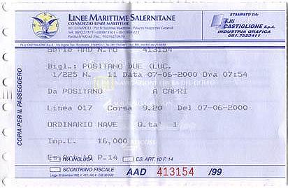 Ticket for a day-trip from Positano to Capri