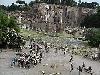 the Forum, tourists gathering in the Comitium in front of the Curia